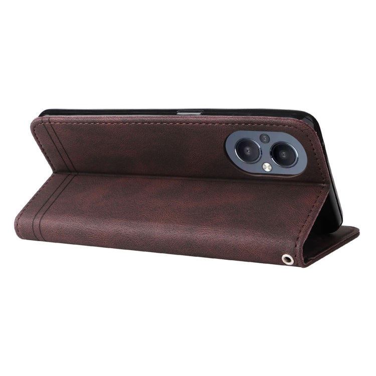 For OPPO A96 5G / Reno7 Z 5G / OnePlus Nord N20 5G Skin Feel Life Tree Metal Button Leather Phone Case