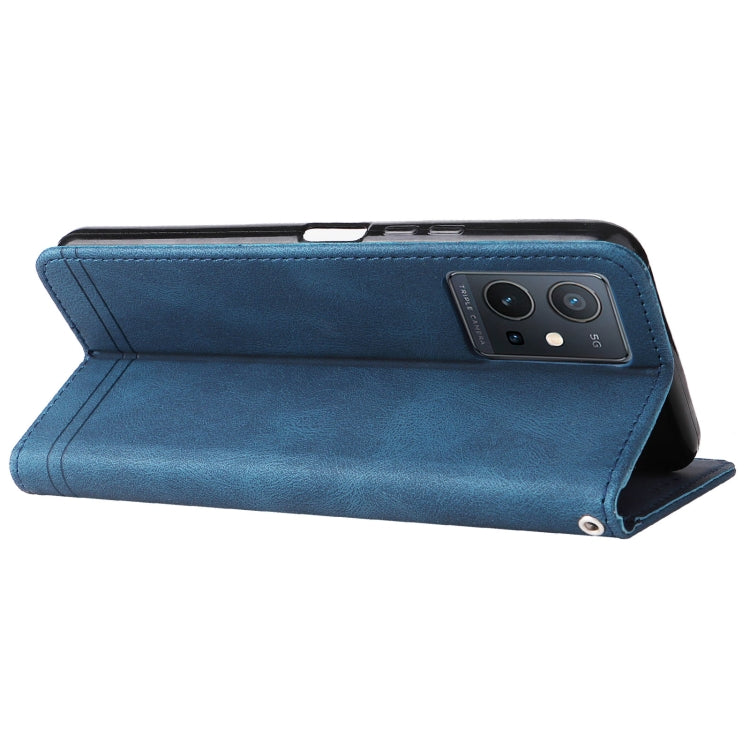 For vivo Y55 / Y75 / T1 5G Skin Feel Life Tree Metal Button Leather Phone Case