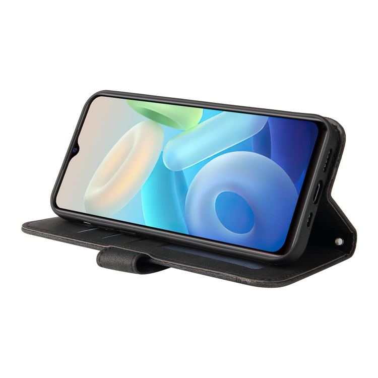 For vivo Y55 / Y75 / T1 5G Skin Feel Life Tree Metal Button Leather Phone Case