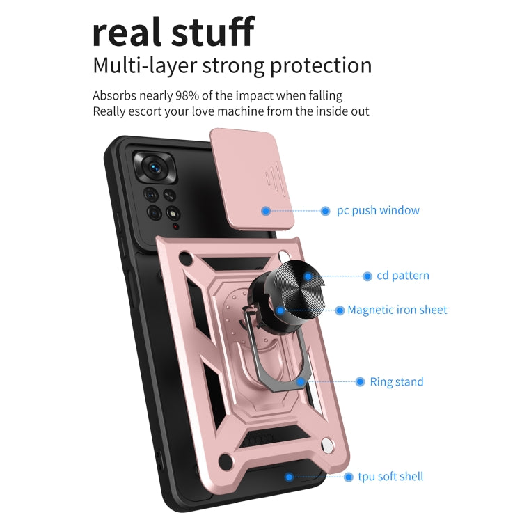 For Xiaomi Redmi Note 11 Pro Global Sliding Camera Cover Design TPU+PC Protective Phone Case