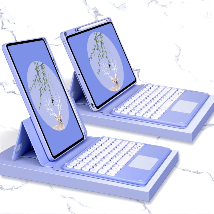 Bluetooth Keyboard Leather Case with Touchpad & Rotatable Bottom Case For iPad 10.2 2021 & 2020 & 2019 / Air 2019 / Pro 10.5 inch