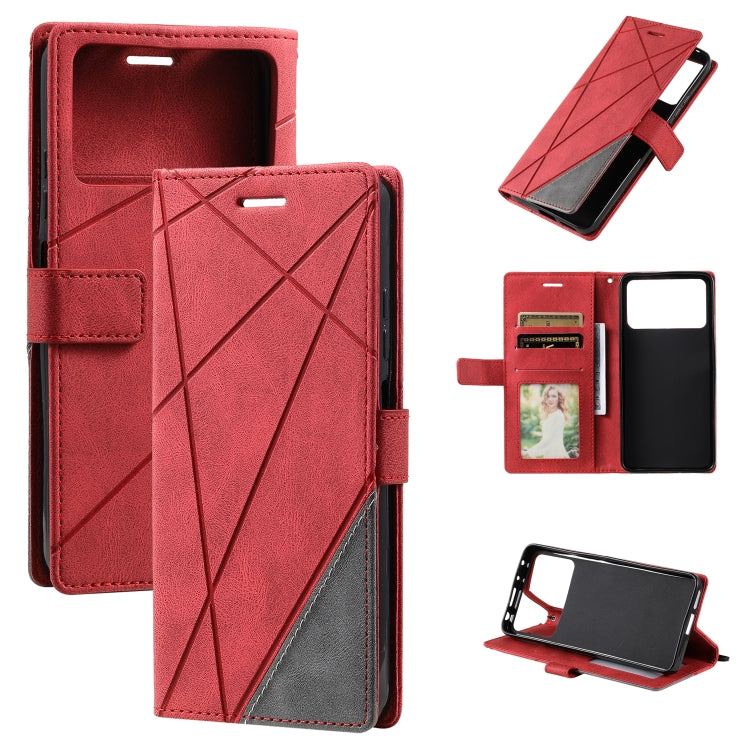 For Xiaomi Poco M4 Pro 5G Skin Feel Splicing Leather Phone Case