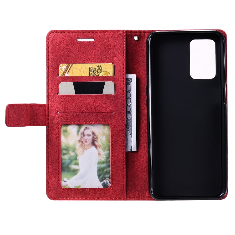For OPPO Realme 8i Skin Feel Splicing Leather Phone Case