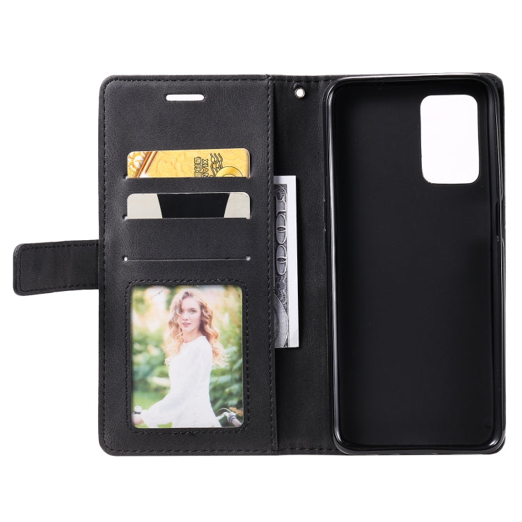 For OPPO Realme 8i Skin Feel Splicing Leather Phone Case