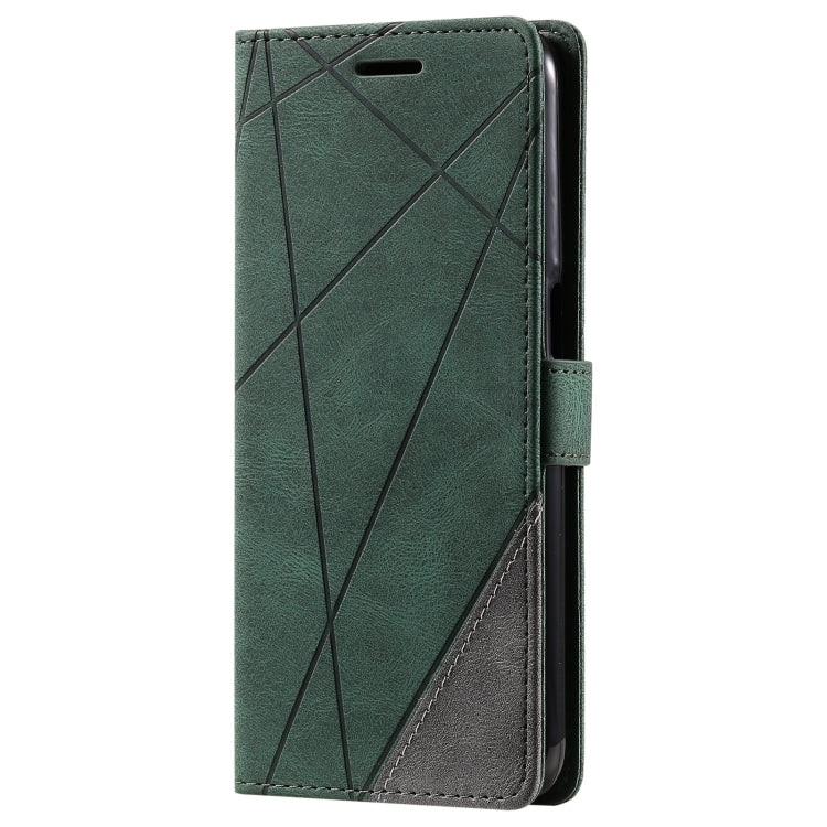 For OPPO Realme 8i Skin Feel Splicing Leather Phone Case