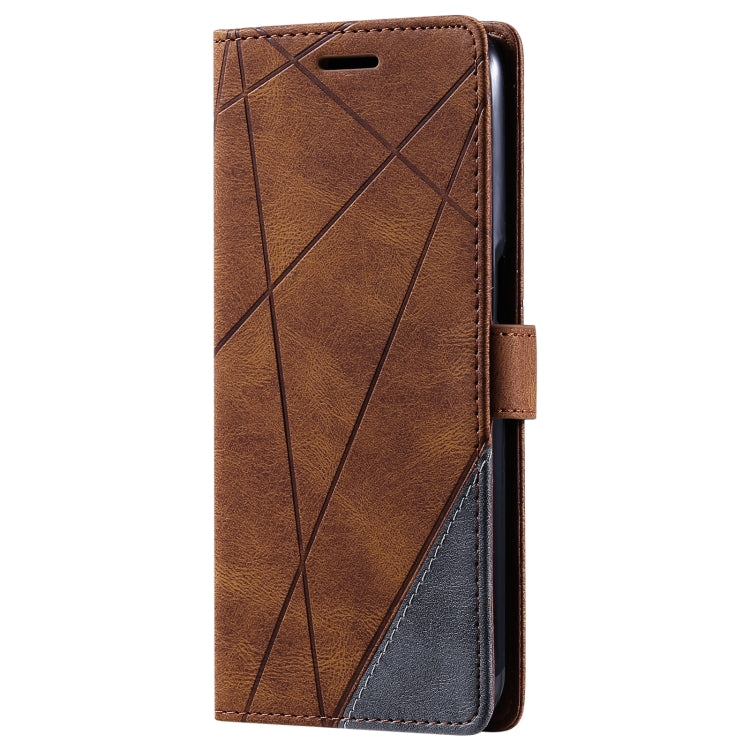 For OPPO Realme 8i Skin Feel Splicing Leather Phone Case