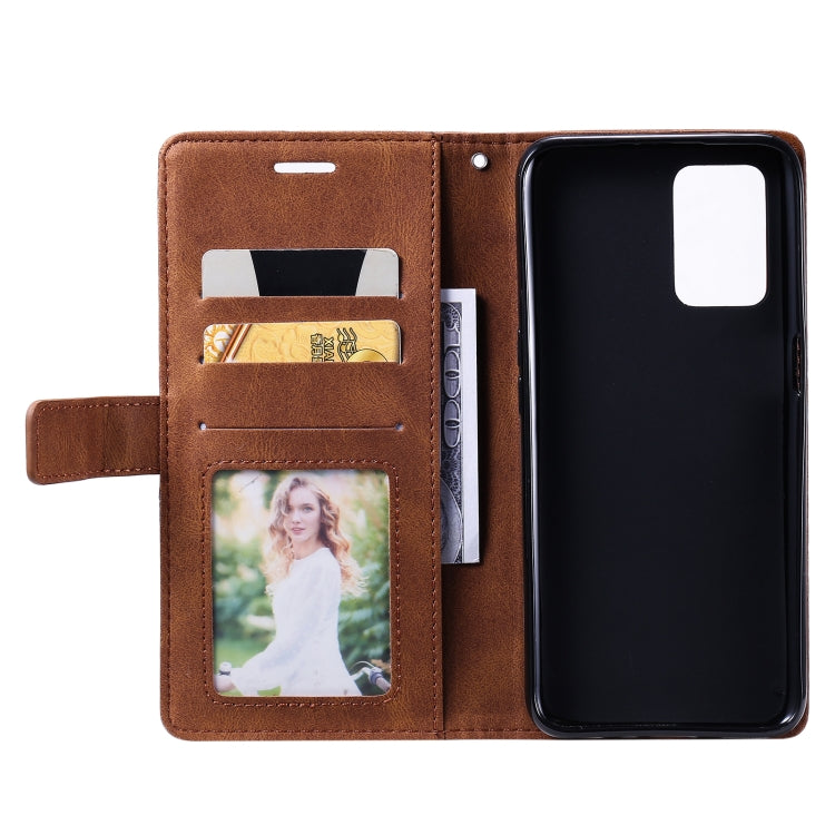 For OPPO Realme 8i Skin Feel Splicing Leather Phone Case