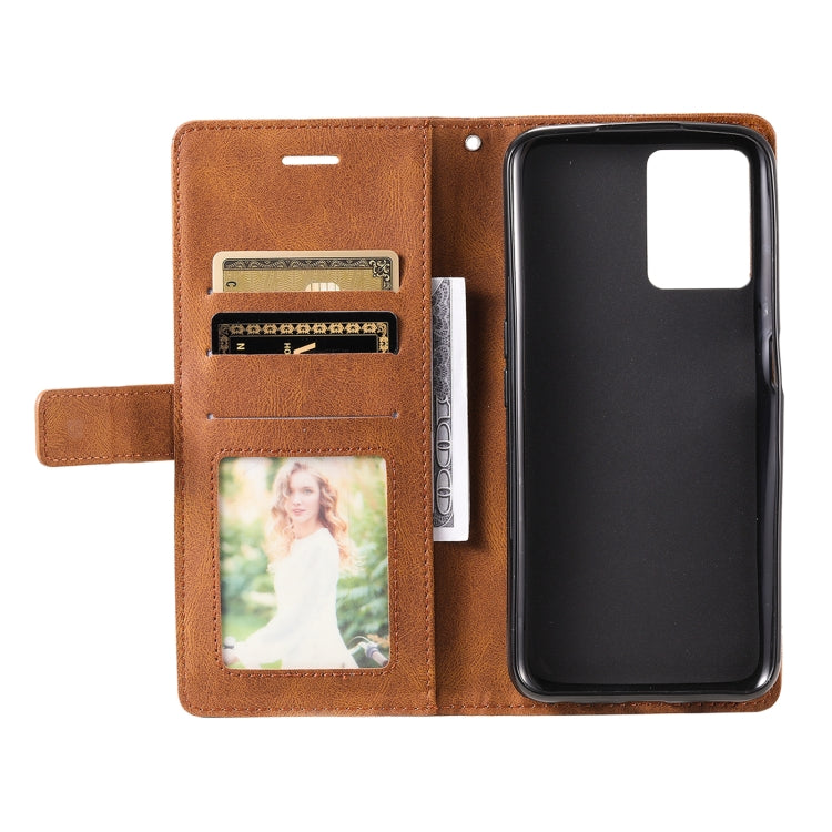 For OPPO Realme 9 Pro Skin Feel Splicing Leather Phone Case