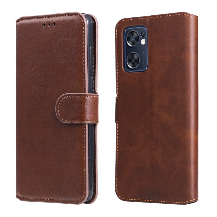 For OPPO Reno7 SE 5G Classic Calf Texture Flip Leather Case