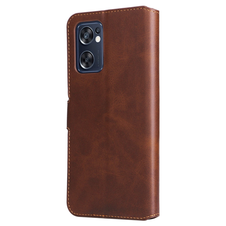 For OPPO Reno7 SE 5G Classic Calf Texture Flip Leather Case