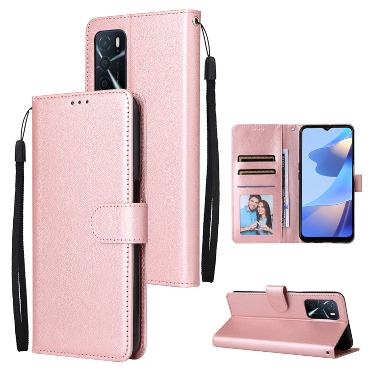 For OPPO A16 3 Card Slots Multifunctional Leather Phone Case