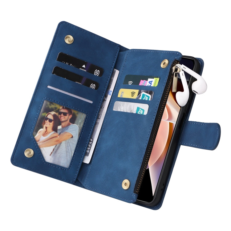 For Xiaomi Redmi Note 11 Pro China Multifunctional Frosted Zipper Wallet Leather Phone Case