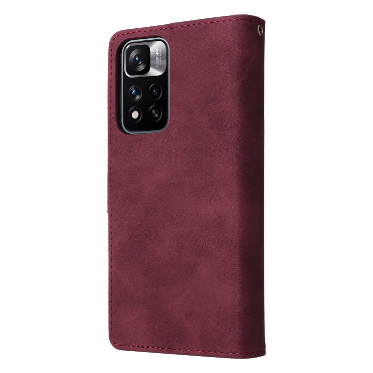 For Xiaomi Redmi Note 11 Pro China Multifunctional Frosted Zipper Wallet Leather Phone Case