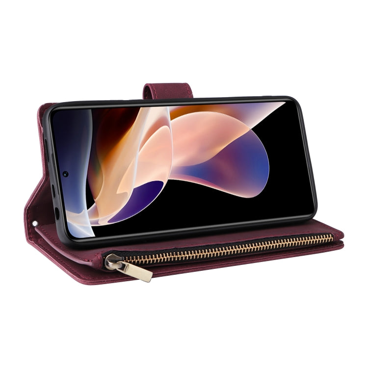 For Xiaomi Redmi Note 11 Pro China Multifunctional Frosted Zipper Wallet Leather Phone Case