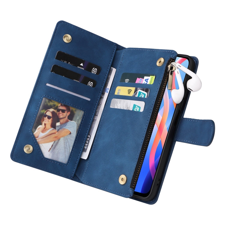 For Xiaomi Redmi Note 11 China Multifunctional Frosted Zipper Wallet Leather Phone Case