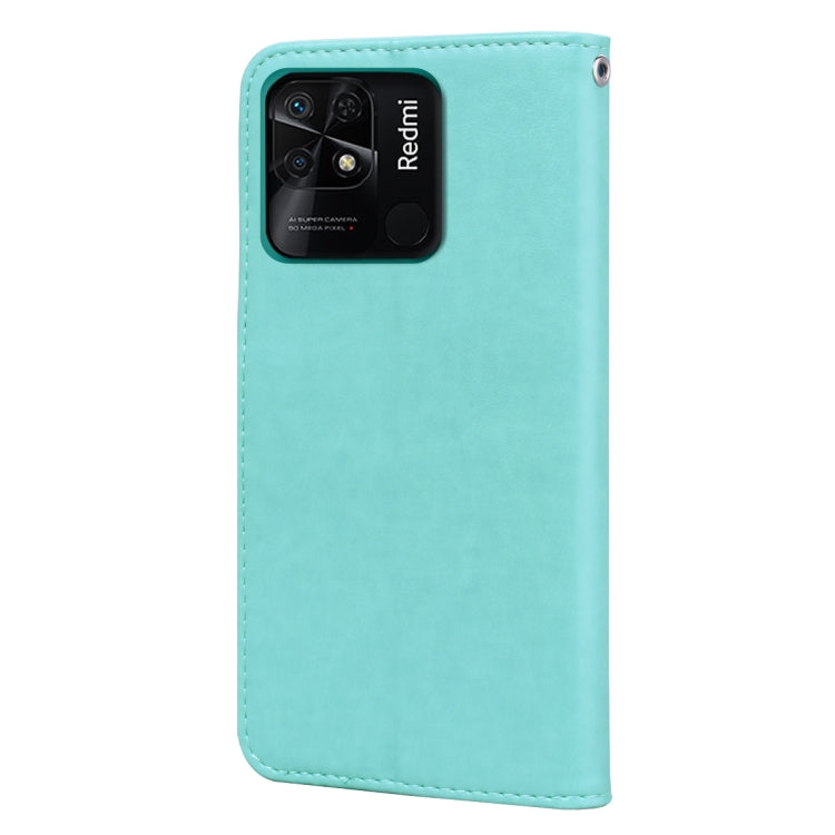 For Xiaomi Redmi 10C Rose Embossed Leather Phone Case