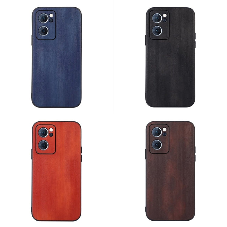 For OPPO Reno7 5G Chinese Version Yellow Cow Texture PU Phone Case