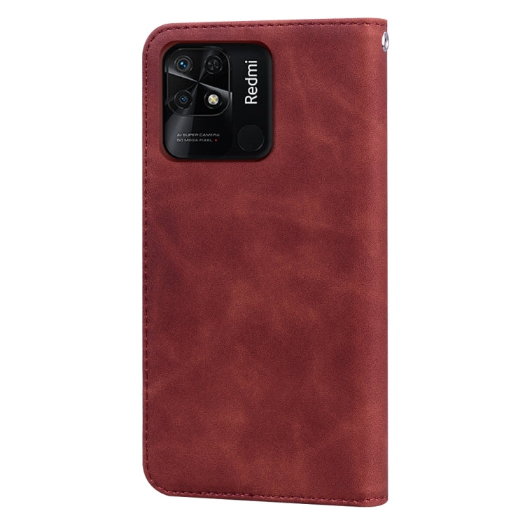 For Xiaomi Redmi 10C Frosted Business Magnetic Flip Leather Phone Case