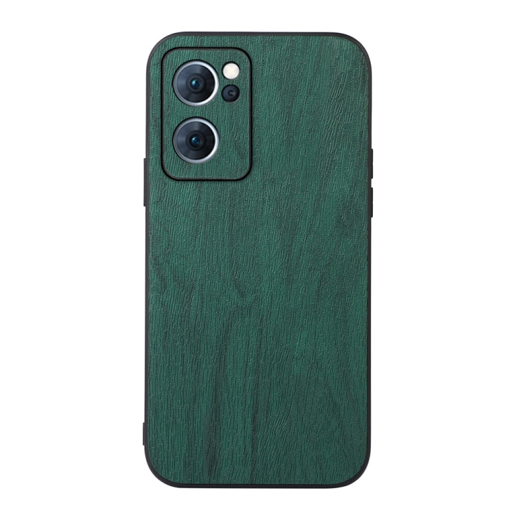 For OPPO Reno7 5G Chinese Version Wood Texture PU Phone Case