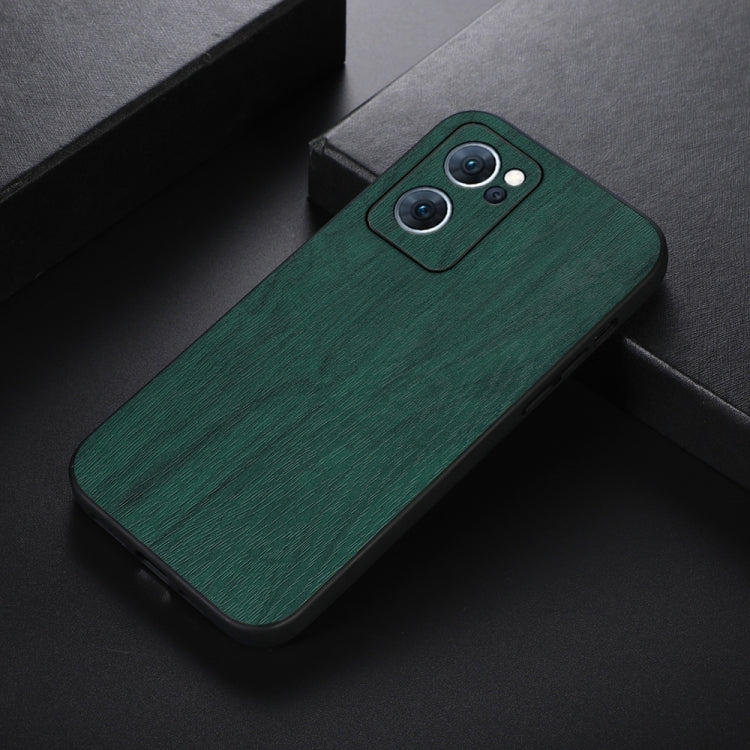 For OPPO Reno7 5G Chinese Version Wood Texture PU Phone Case