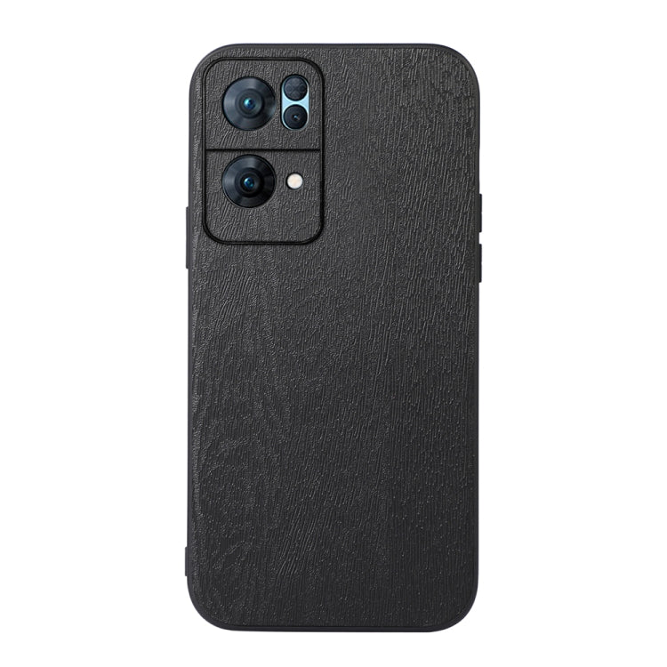 For OPPO Reno7 Pro Wood Texture PU Phone Case