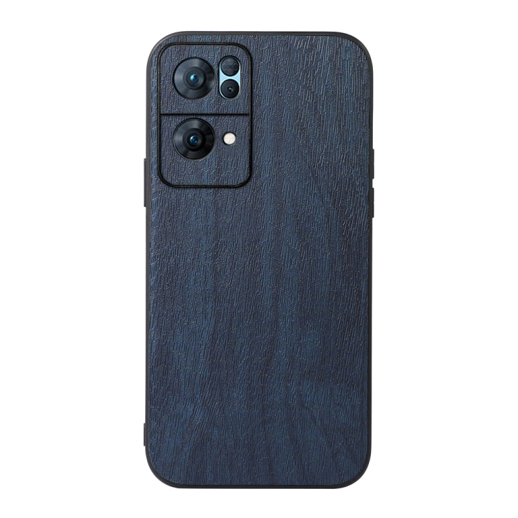 For OPPO Reno7 Pro Wood Texture PU Phone Case