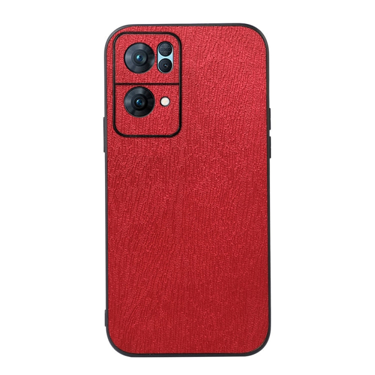 For OPPO Reno7 Pro Wood Texture PU Phone Case