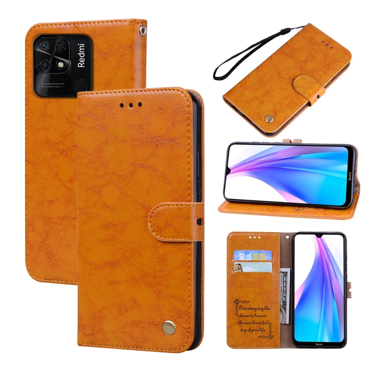 For Xiaomi Redmi 10C Oil Wax Texture Leather Phone Case