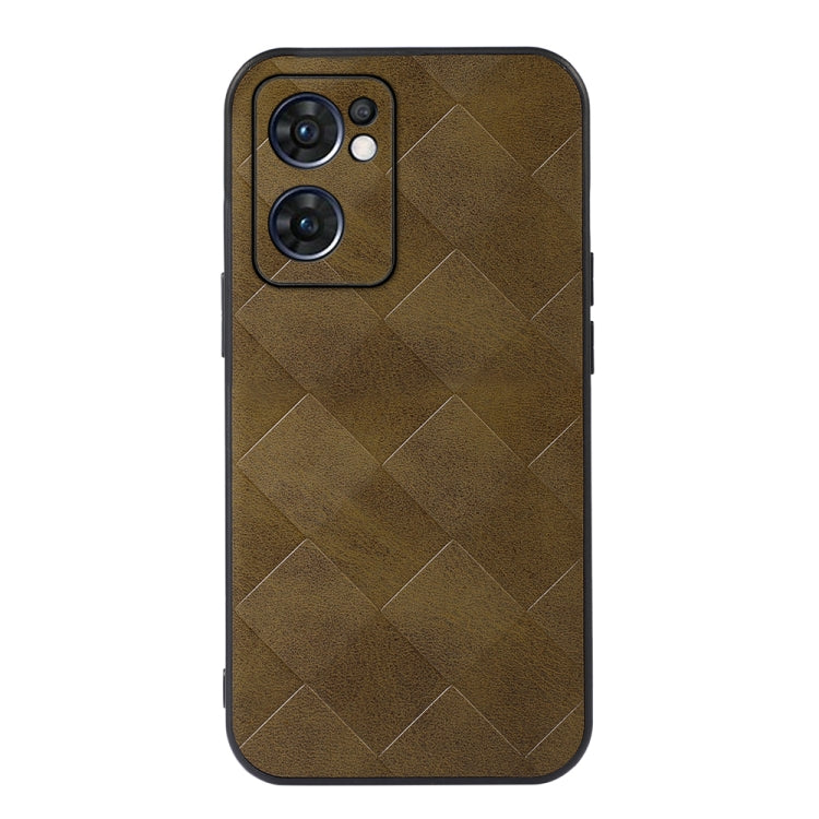 For OPPO Reno7 5G International Version / Find X5 Lite Weave Plaid PU Phone Case