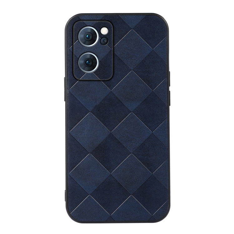 For OPPO Reno7 5G Chinese Version Weave Plaid PU Phone Case