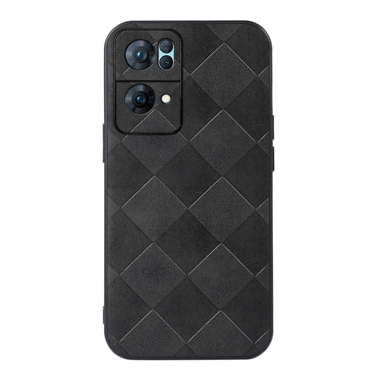 For OPPO Reno7 Pro Weave Plaid PU Phone Case
