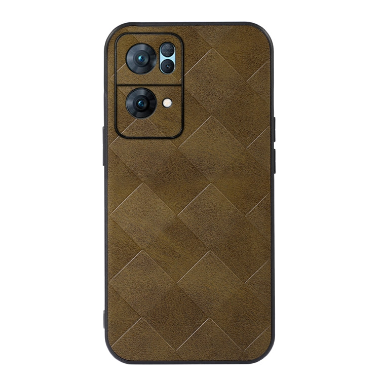 For OPPO Reno7 Pro Weave Plaid PU Phone Case