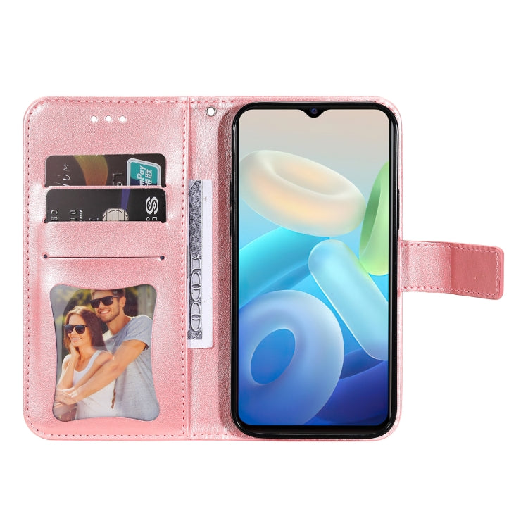 For vivo Y55 5G/Y75 5G/T1 5G 7-petal Flowers Embossed Flip Leather Phone Case