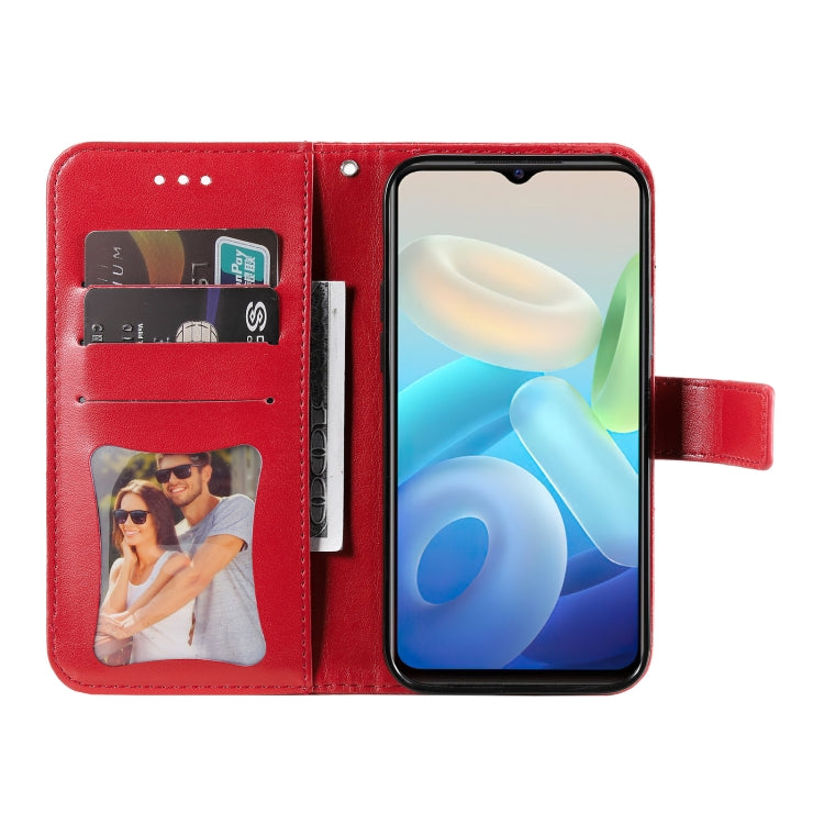 For vivo Y55 5G/Y75 5G/T1 5G 7-petal Flowers Embossed Flip Leather Phone Case