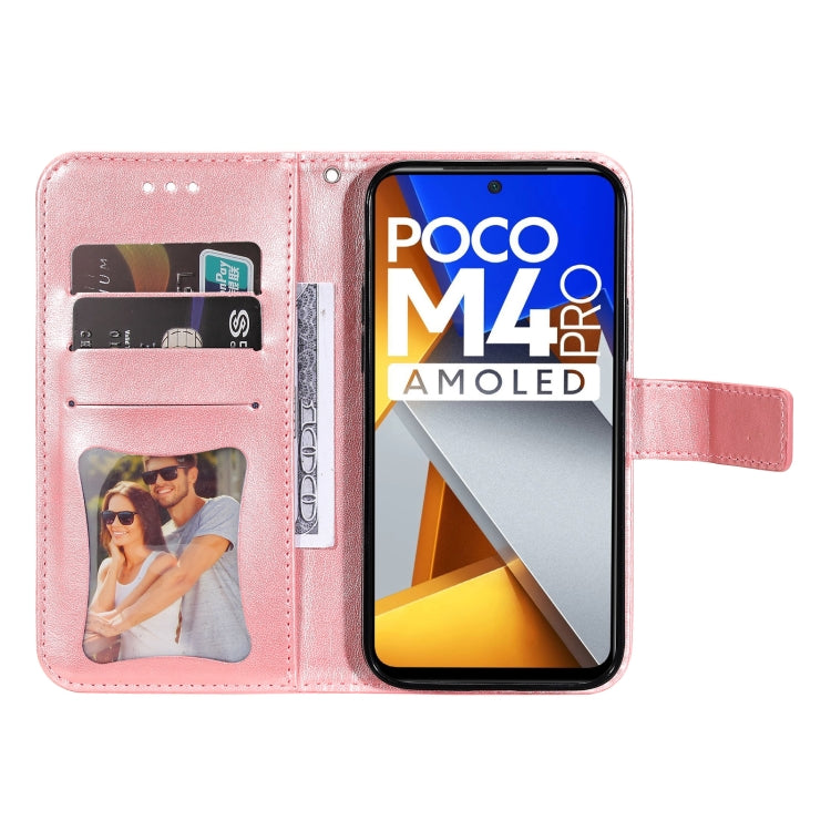 For Xiaomi Poco M4 Pro 4G 7-petal Flowers Embossed Flip Leather Phone Case