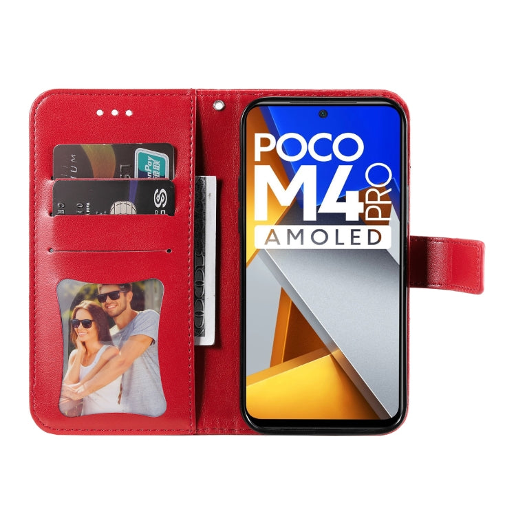 For Xiaomi Poco M4 Pro 4G 7-petal Flowers Embossed Flip Leather Phone Case