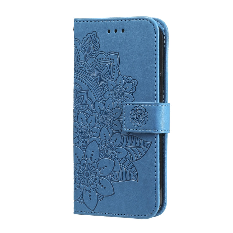 For Xiaomi Poco X4 Pro 5G 7-petal Flowers Embossed Flip Leather Phone Case