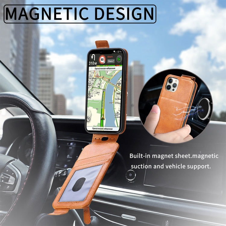 Zipper Wallet Vertical Flip Leather Phone Case For iPhone 12 / 12 Pro