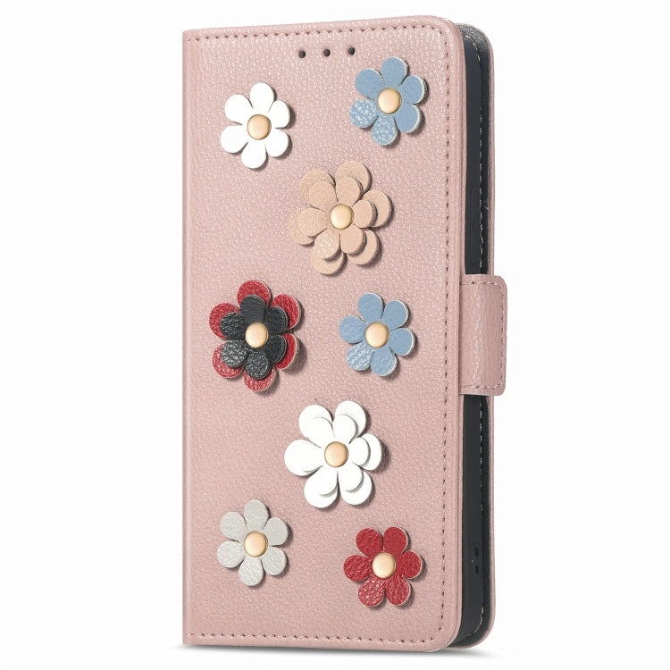 Stereoscopic Flowers Leather Phone Case For iPhone 12 / 12 Pro