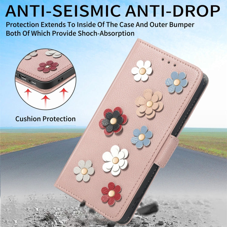 Stereoscopic Flowers Leather Phone Case For iPhone 12 / 12 Pro