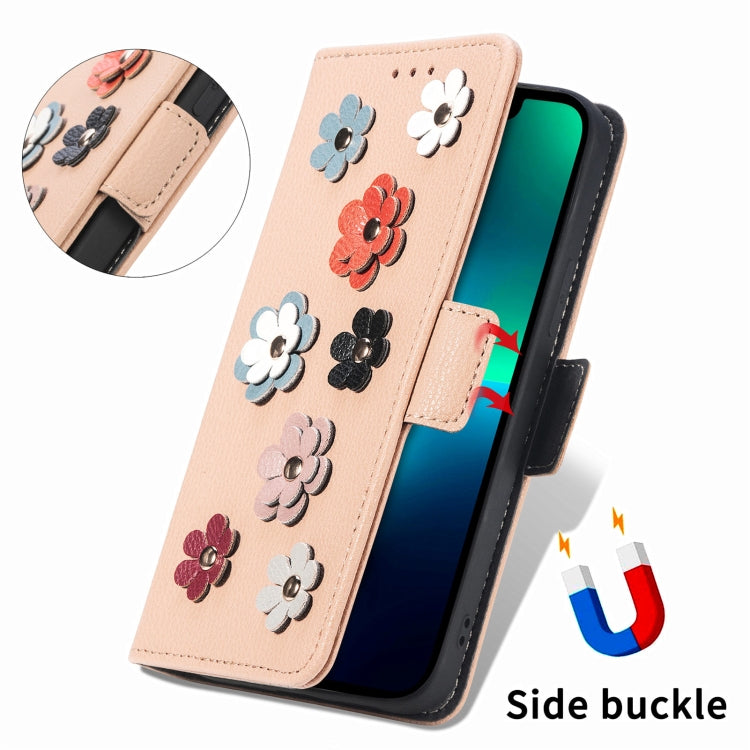 Stereoscopic Flowers Leather Phone Case For iPhone 12 / 12 Pro