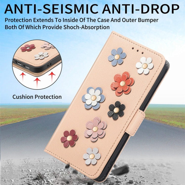 Stereoscopic Flowers Leather Phone Case For iPhone 12 / 12 Pro