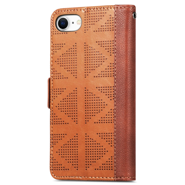 For iPhone SE 2022 / SE 2020 / 8 / 7 Grid Leather Flip Phone Case