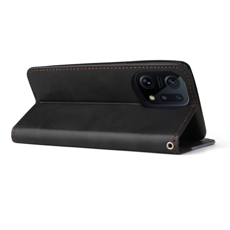 For OPPO Find X5 Stitching-Color Flip Leather Phone Case