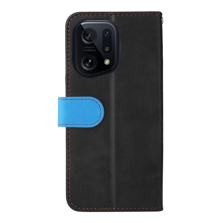 For OPPO Find X5 Stitching-Color Flip Leather Phone Case