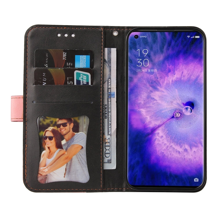 For OPPO Find X5 Stitching-Color Flip Leather Phone Case