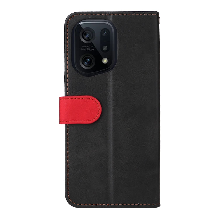 For OPPO Find X5 Pro Stitching-Color Flip Leather Phone Case