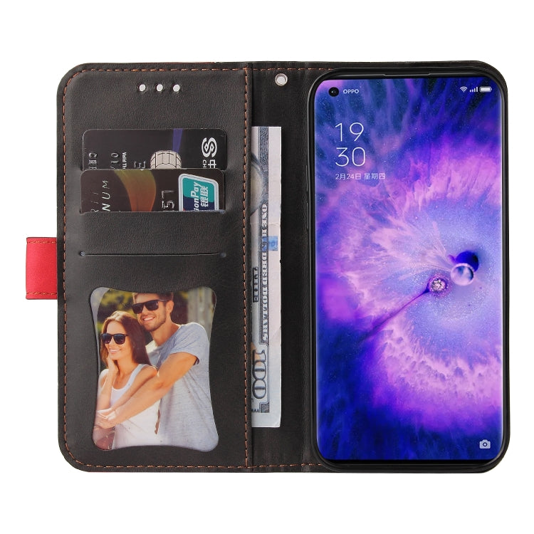 For OPPO Find X5 Pro Stitching-Color Flip Leather Phone Case