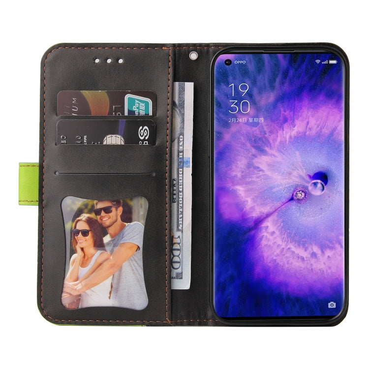 For OPPO Find X5 Pro Stitching-Color Flip Leather Phone Case