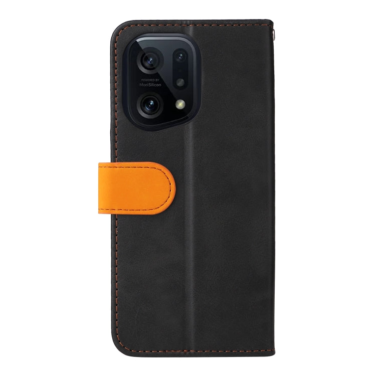 For OPPO Find X5 Pro Stitching-Color Flip Leather Phone Case
